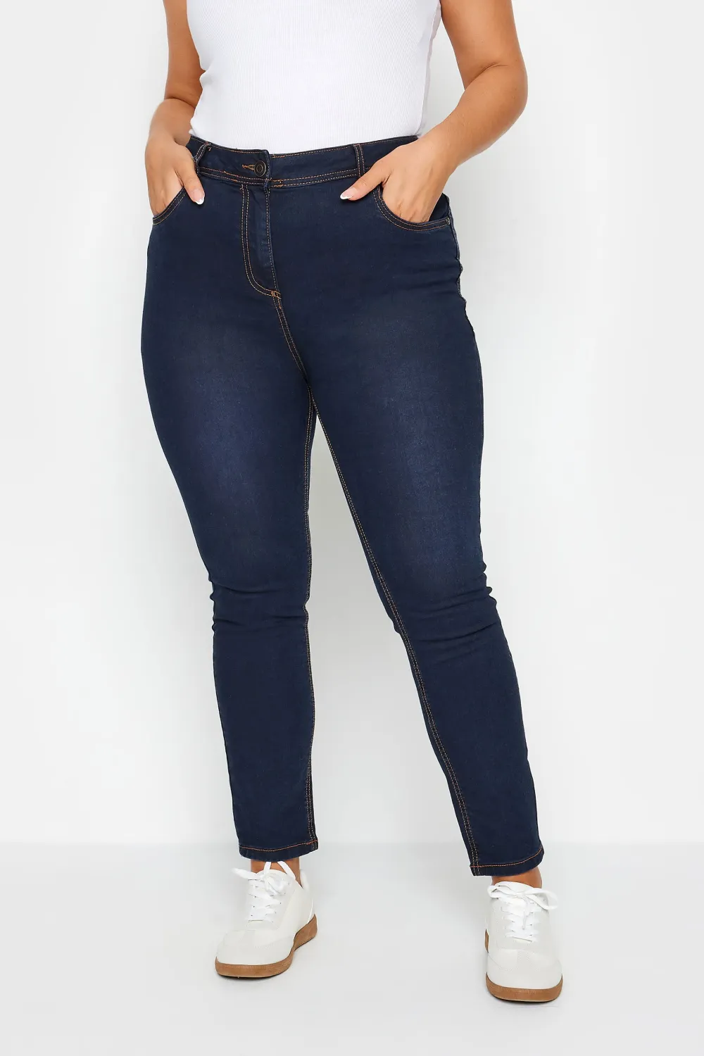 YOURS Curve Indigo Blue Straight Leg Fit Stretch RUBY Jeans