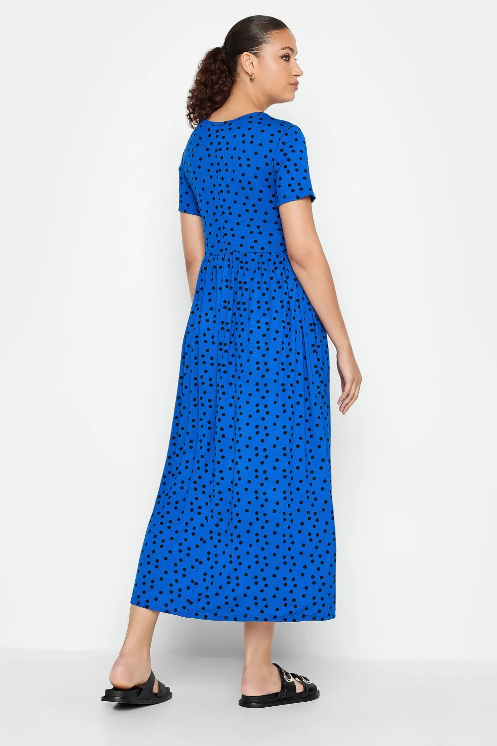 LTS Tall Cobalt Blue Polka Dot Maxi Dress