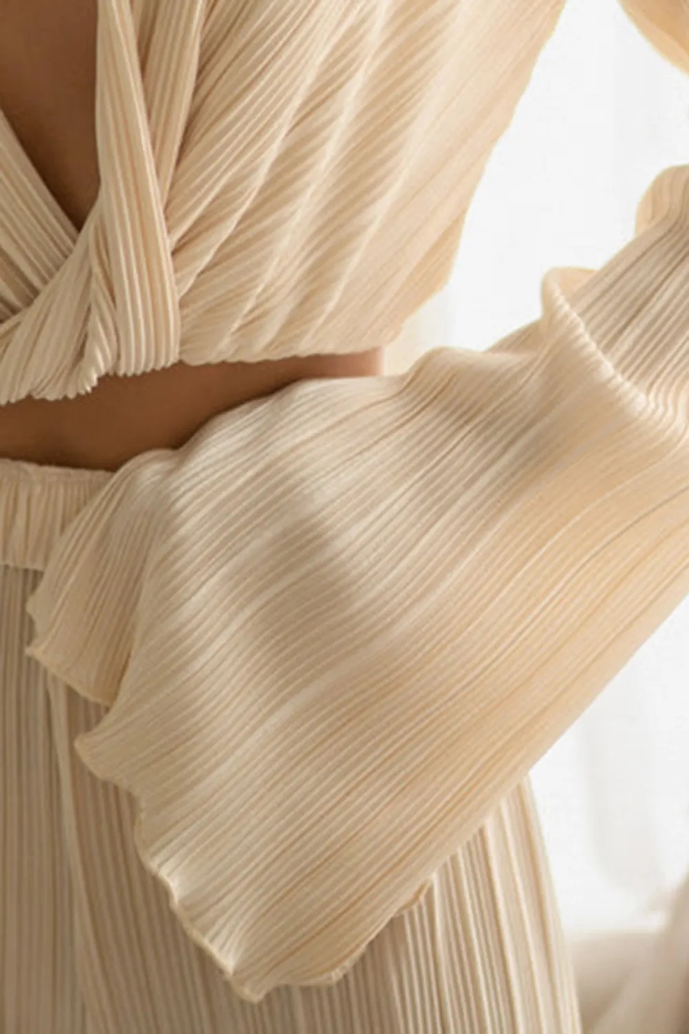 Champagne Pleated Top