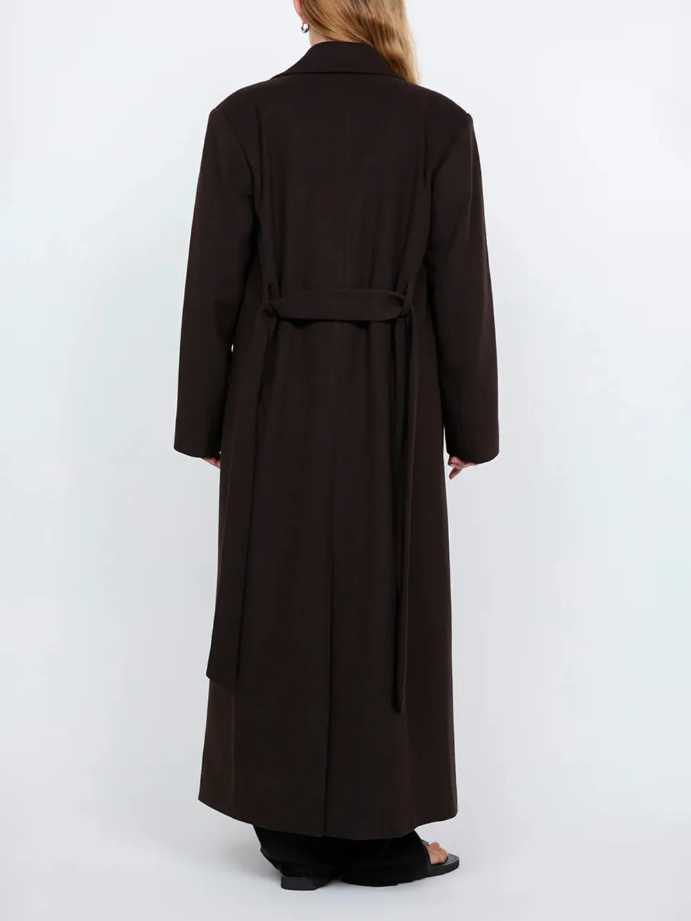 Casual Style Long Sleeve Coat Chocolate