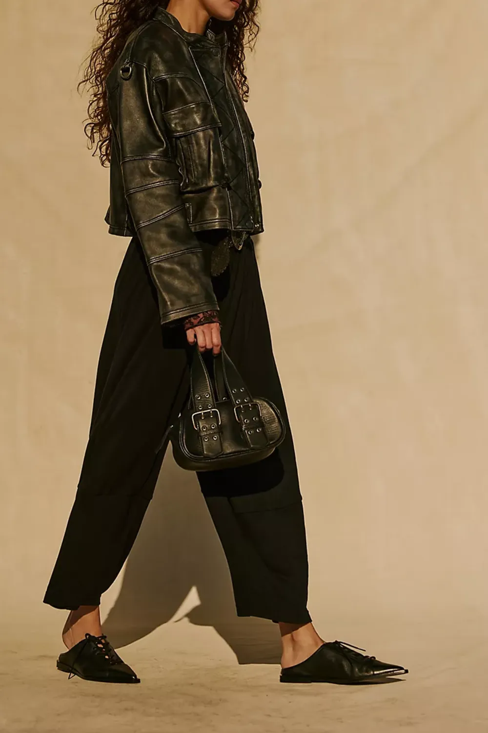 High Waist Elastic Waistband Pants