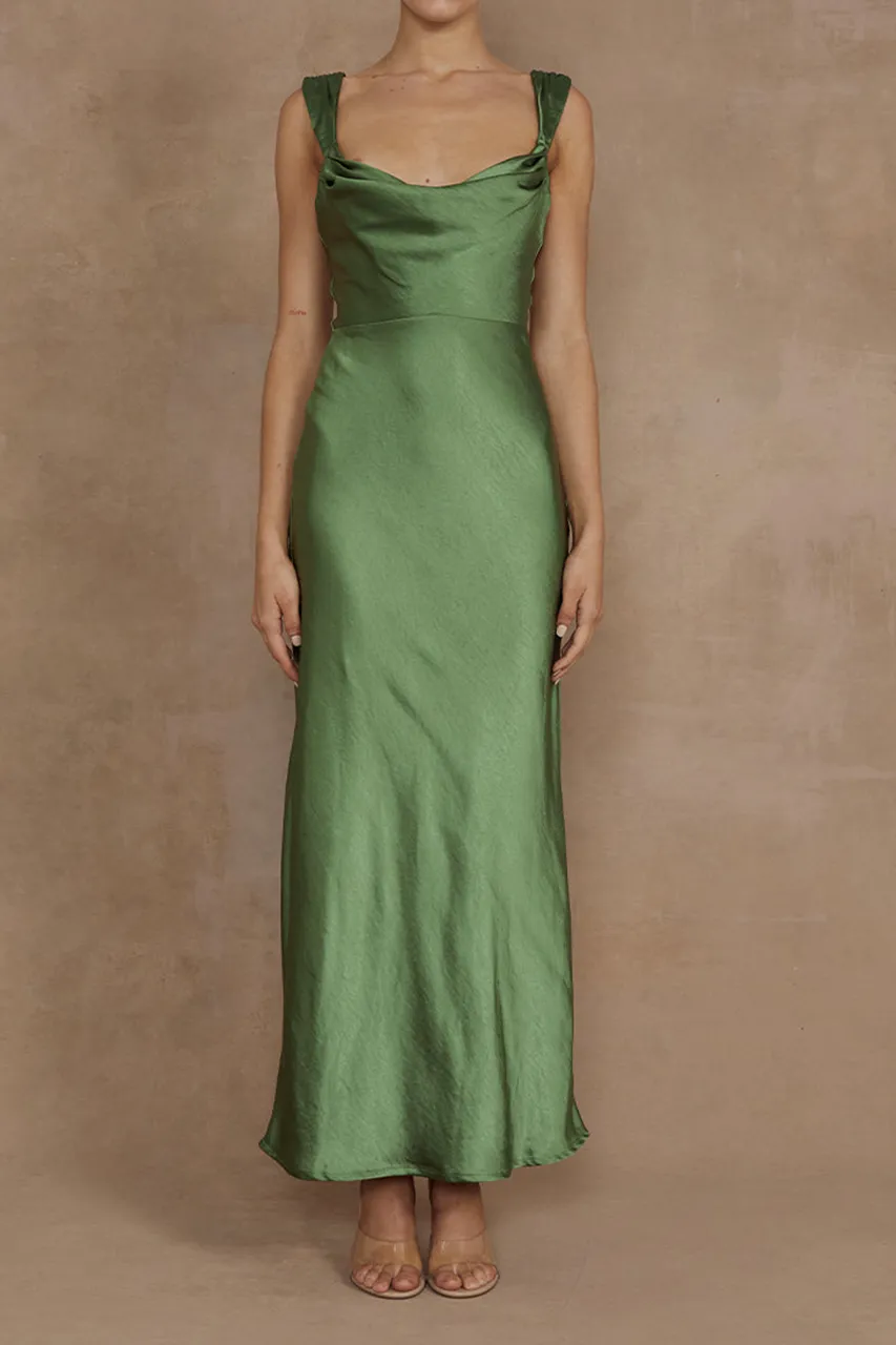 White Silky Fabric Gown Dress