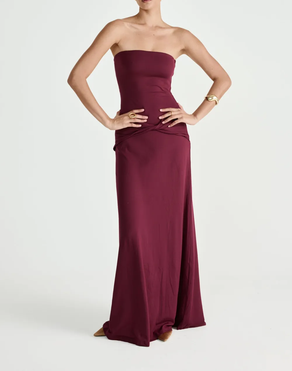 Creative Embellished Twisted Off-Shoulder Dress