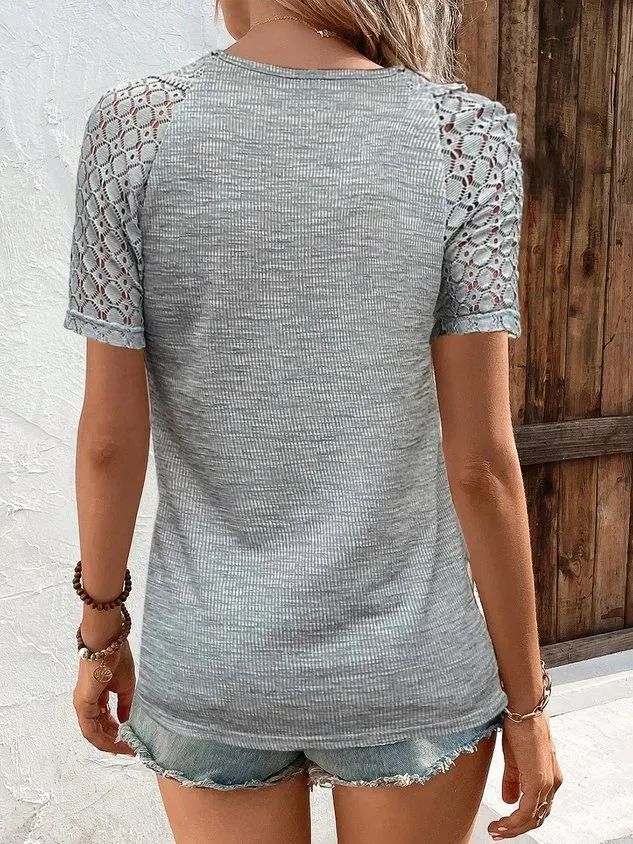 V Neck Casual Regular Fit Plain T-Shirt