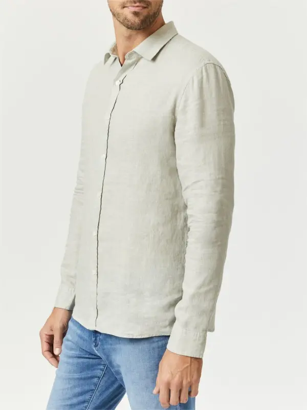 Light Beige Button - Front Men's Shirt