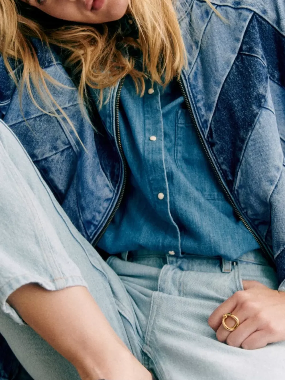 Denim Button Front Jacket