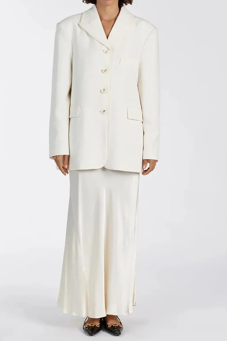 CREAM SATIN MAXI SKIRT