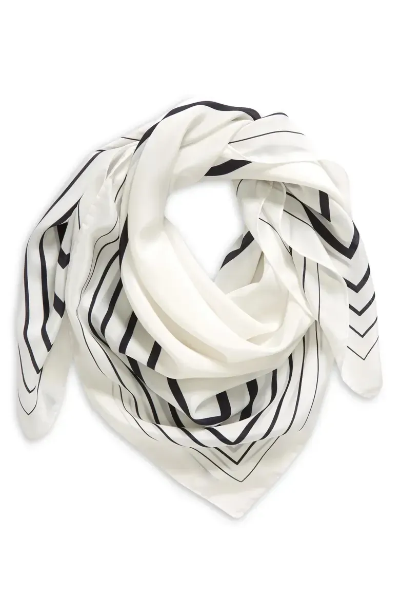 Graduated Stripe Silk Scarf