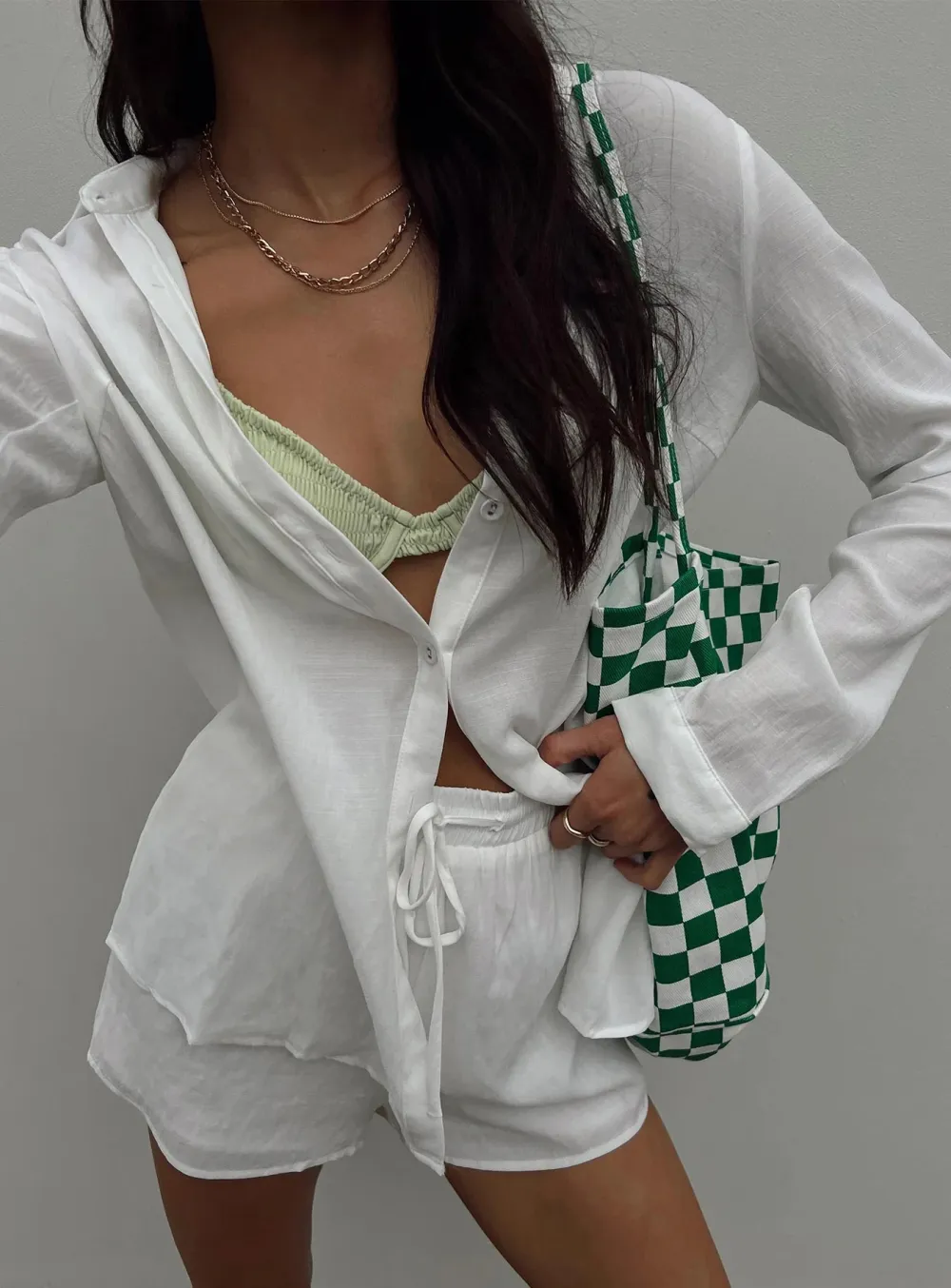 Oversized White Satin Like Shirt