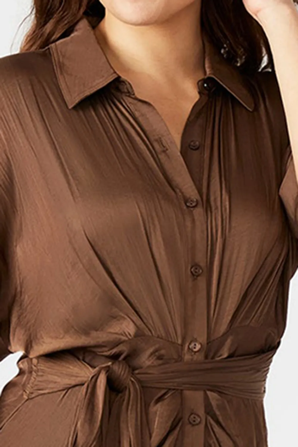V-NECK DRESS CHOCOLATE