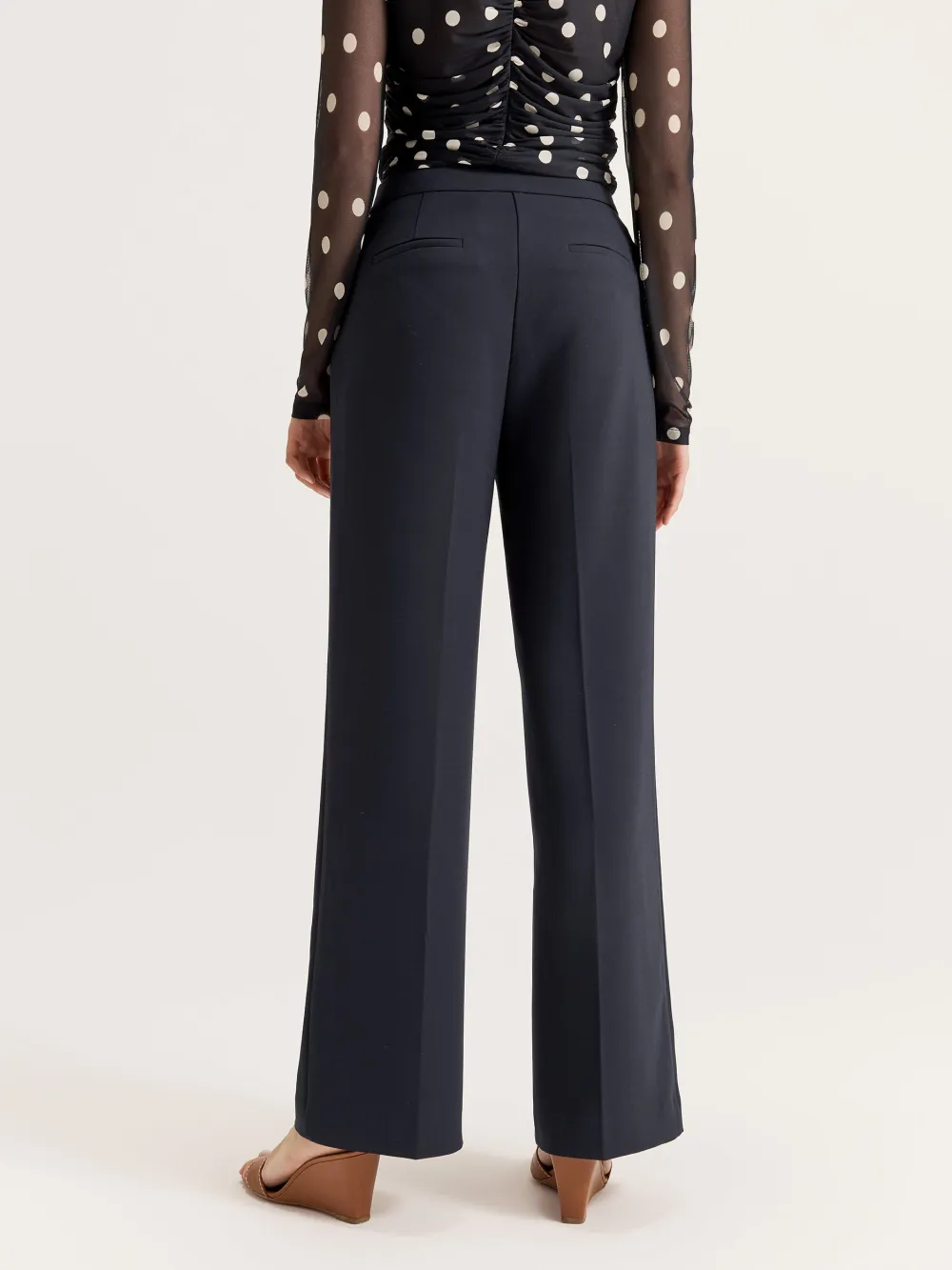 Navy Wide Leg Pants