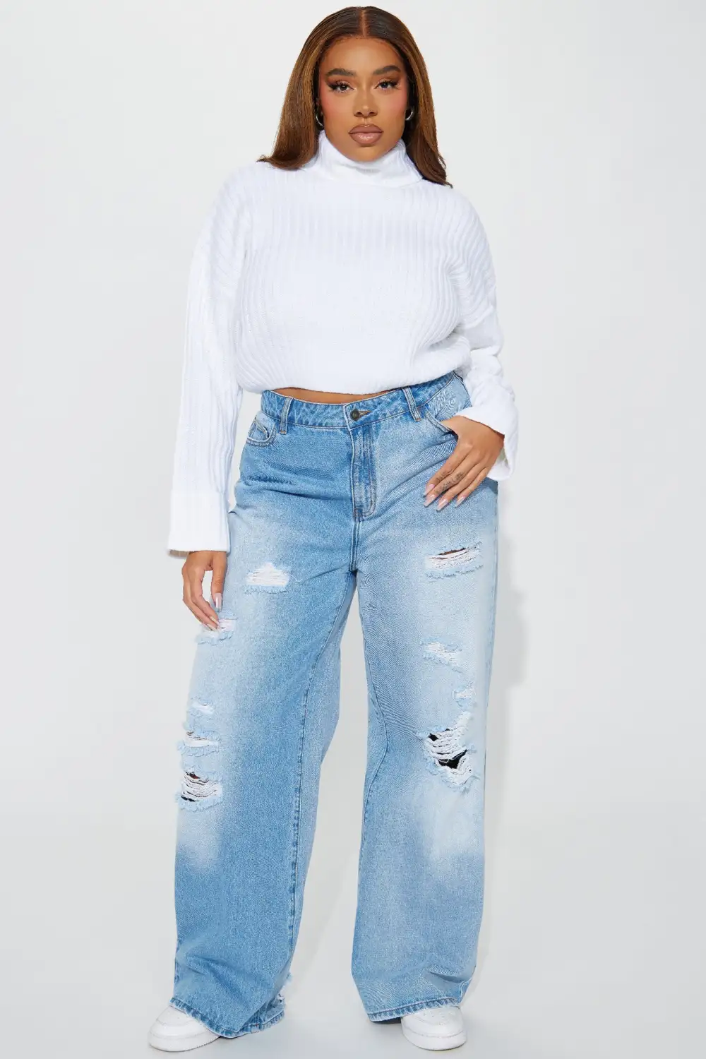 Saree Sweater - White