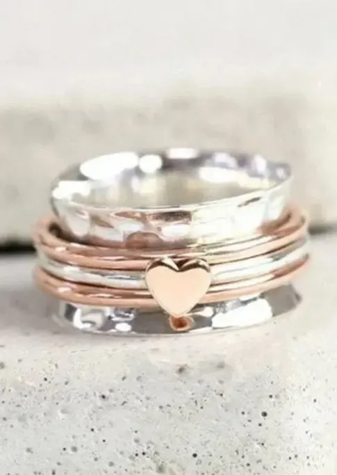 Heart Alloy Spinning Fidget Ring(⚡Clearance Sale)