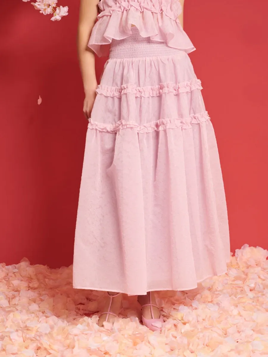 Casual Organza Midi Skirt