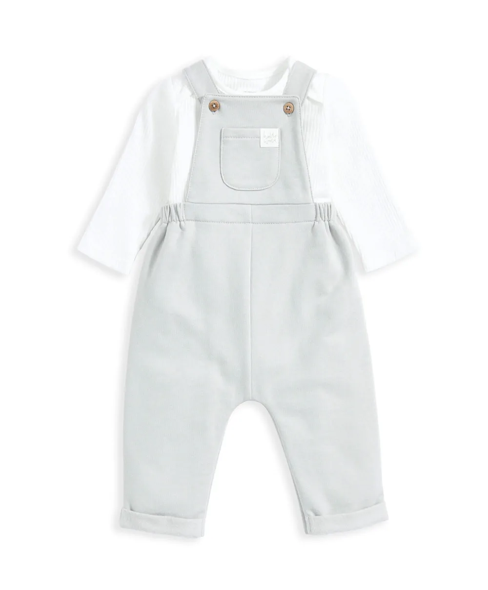 Bodysuit & Jersey Dungarees Outfit Set - Green