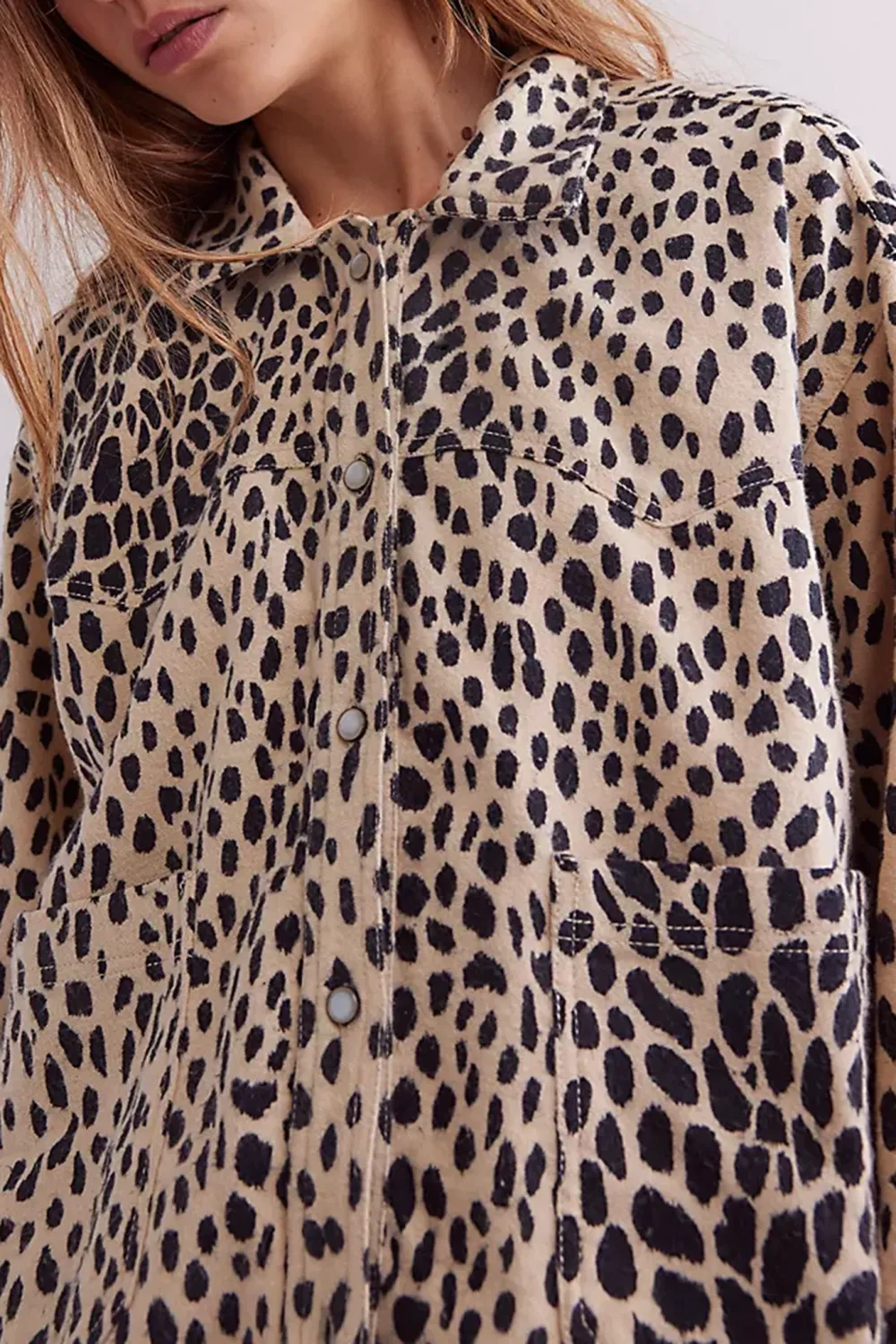 Leopard Print Button Front Shirt