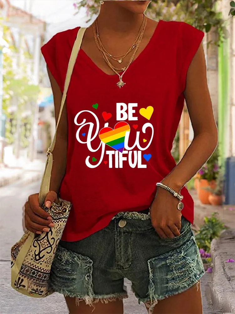 Women's Gay Day Be You Want V-neck Vest