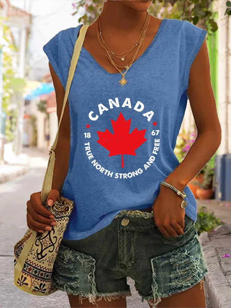 Women's Canada 1867 True North Strong And Free V-neck Vest
