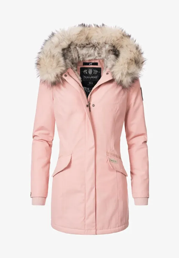 Plain  parka coat pink
