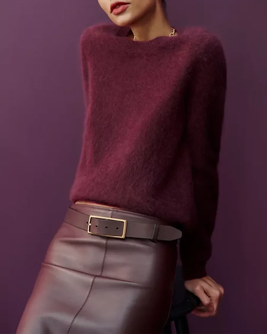 Crew Neck Cashmere Brushed Cashmere Sweater