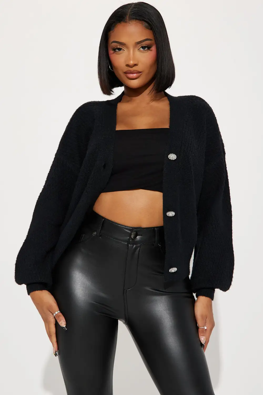 Don't Kill My Vibe Cardigan - Black