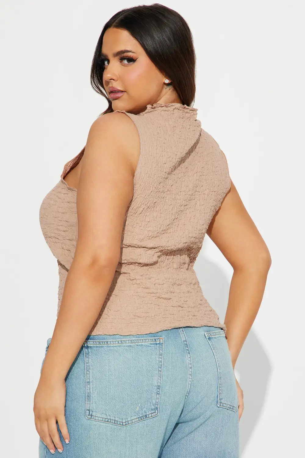 Nataly Textured Top - Taupe