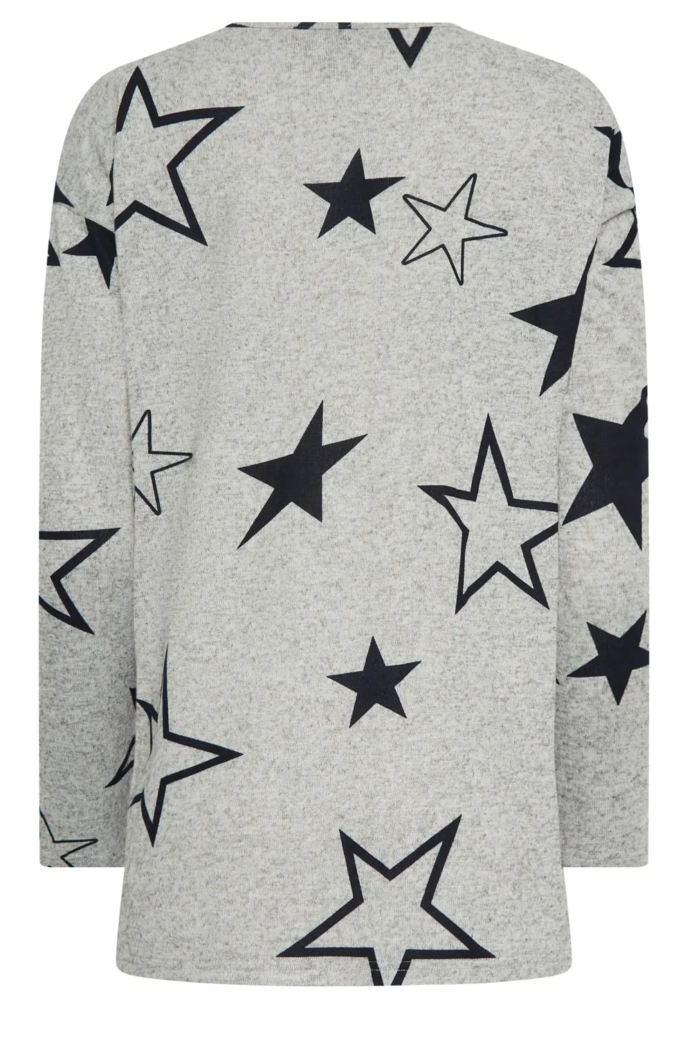 LTS Tall Grey Star Print Drop Shoulder Jumper
