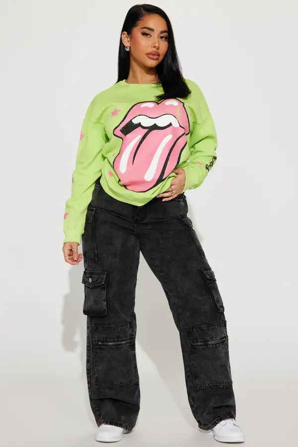 Taste Of Stardom Rolling Stones Sweatshirt - Lime