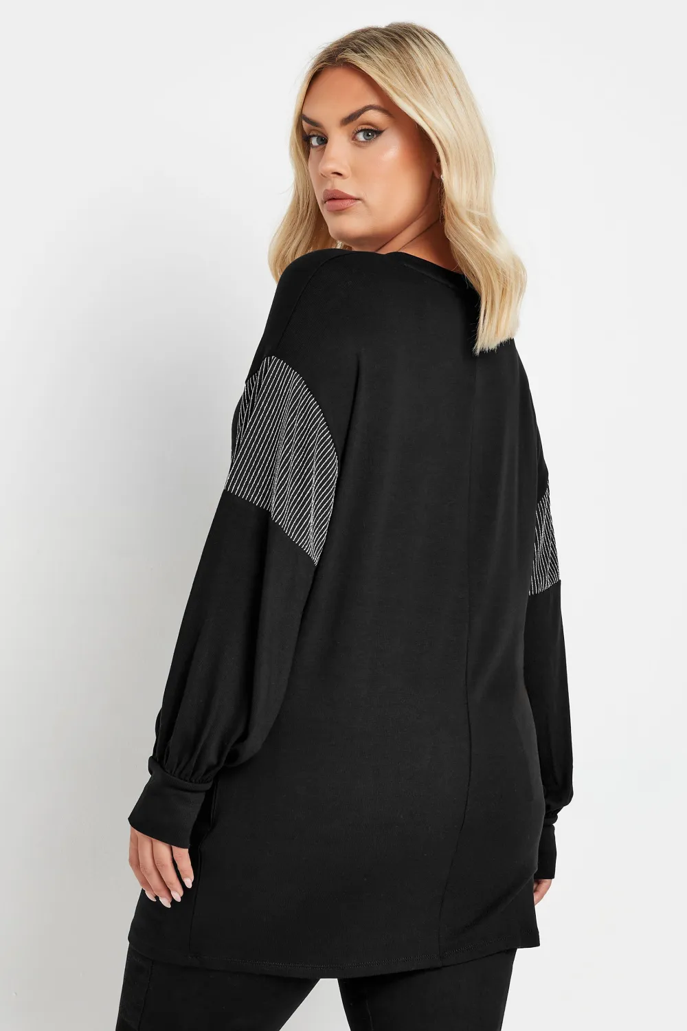 YOURS Curve Black 'Merry Christmas' Printed Sweatshirt