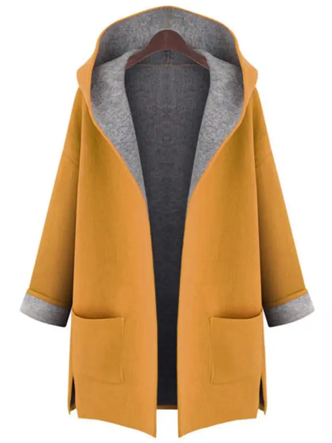 Women's Autumn And Winter Mid-Length Hooded Woolen Coat