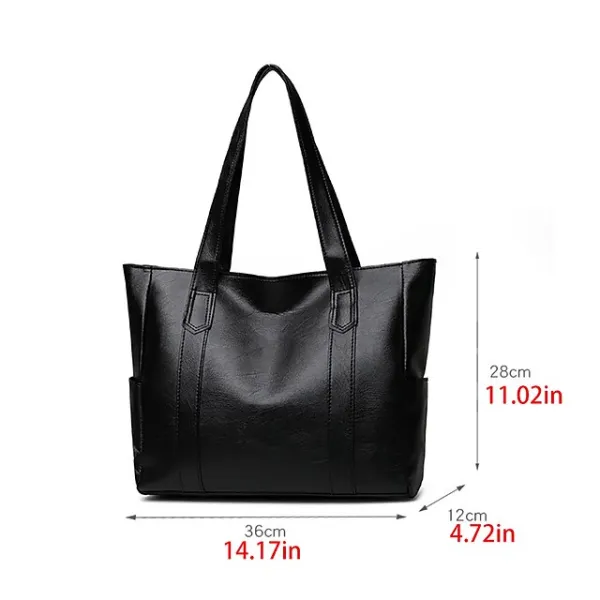 Women's Handbag Tote Shoulder Bag PU Leather Office Shopping Daily Zipper Solid Color Black Red Purple