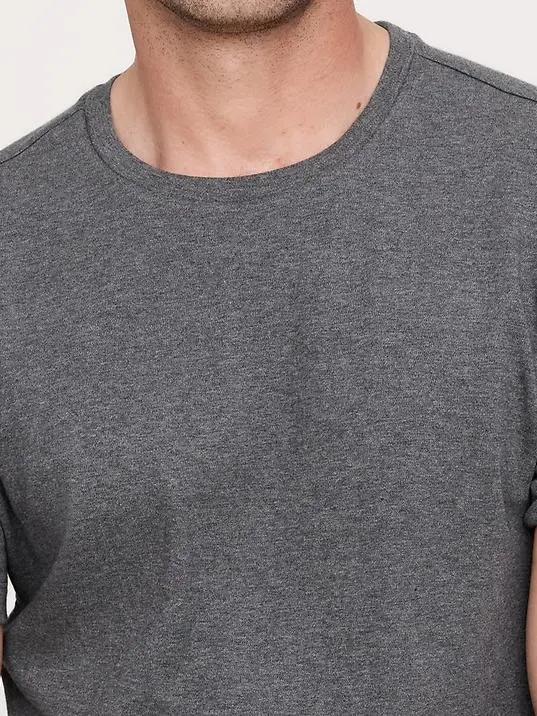 Men's Optic Dark Charcoal Gray Simple Cotton Short Sleeve