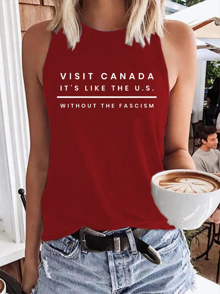 Women's Visit Canada It'S Like The U.S. Without The Fascism Crew Neck Vest
