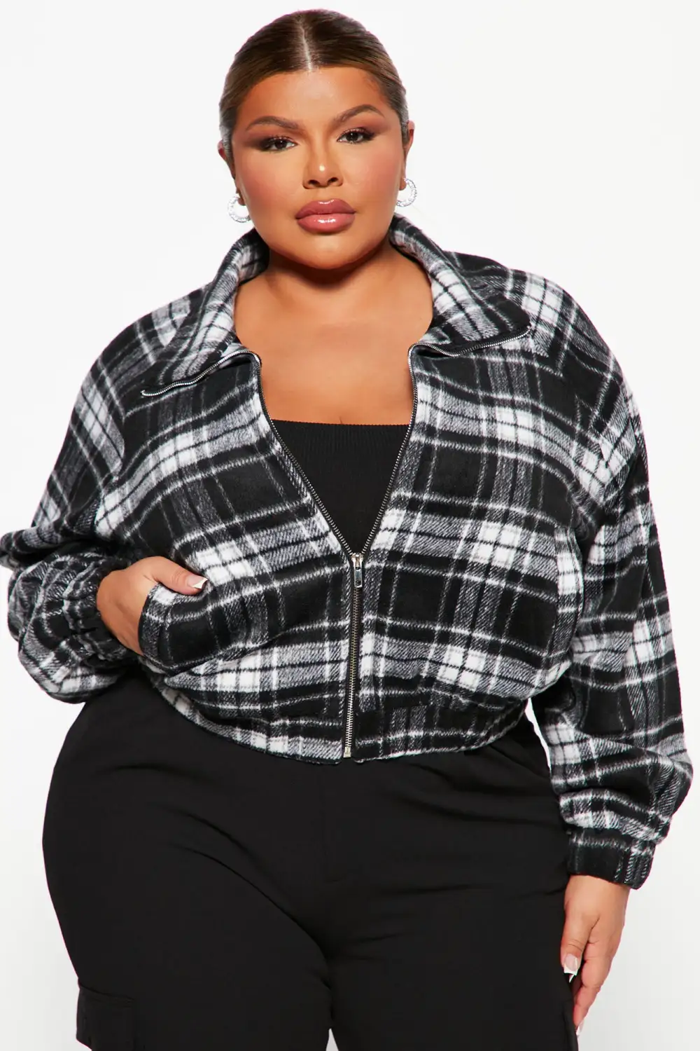 Truth Or Daring Plaid Jacket - Black/White