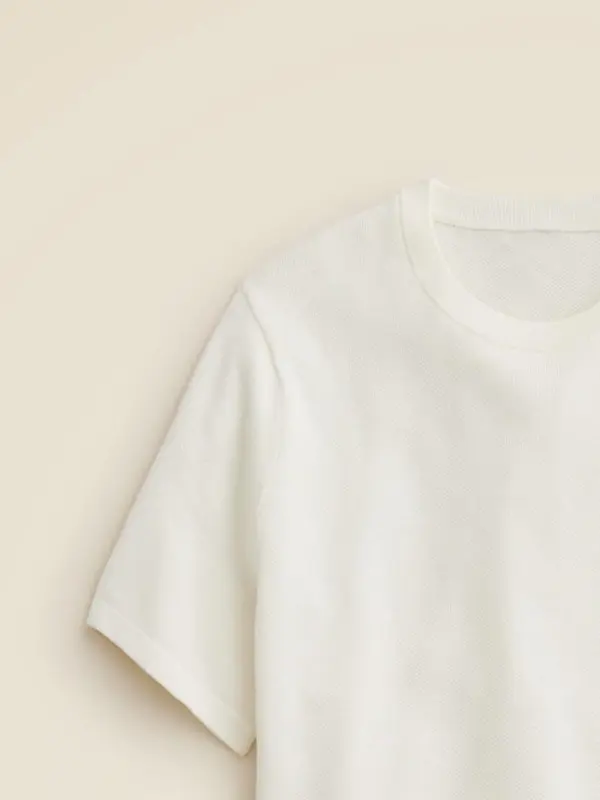 White Short Sleeve Knit Sweater