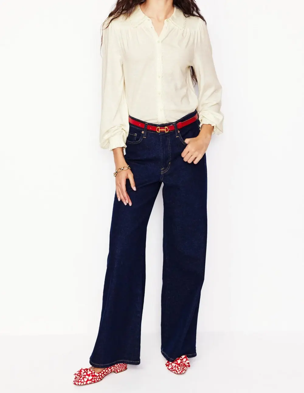 Smocked Jersey Shirt