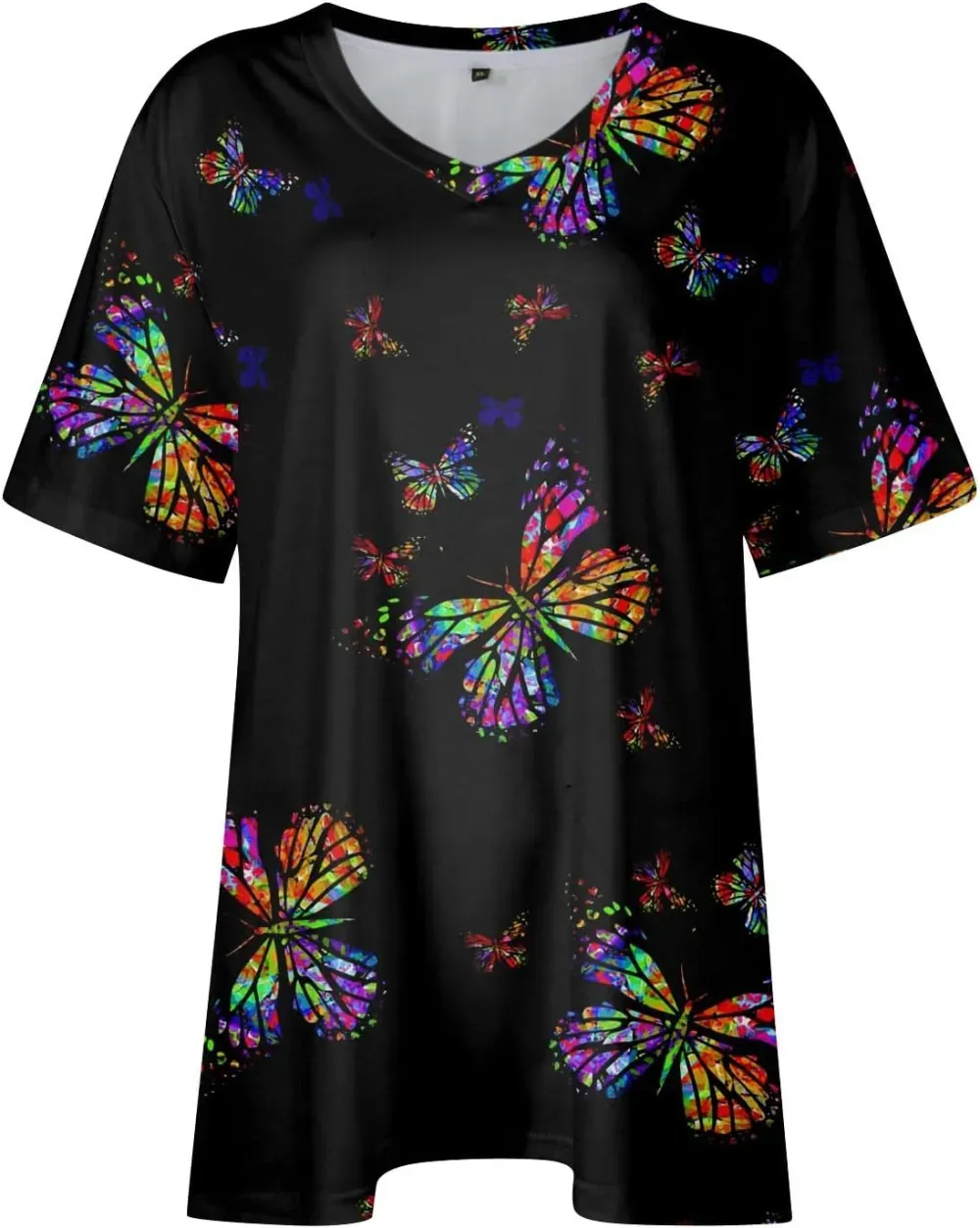 Plus Size Tops for Women Dressy Short Sleeve V Neck Shirts for Women Summer Tops for Women 2024 Floral Print Top
