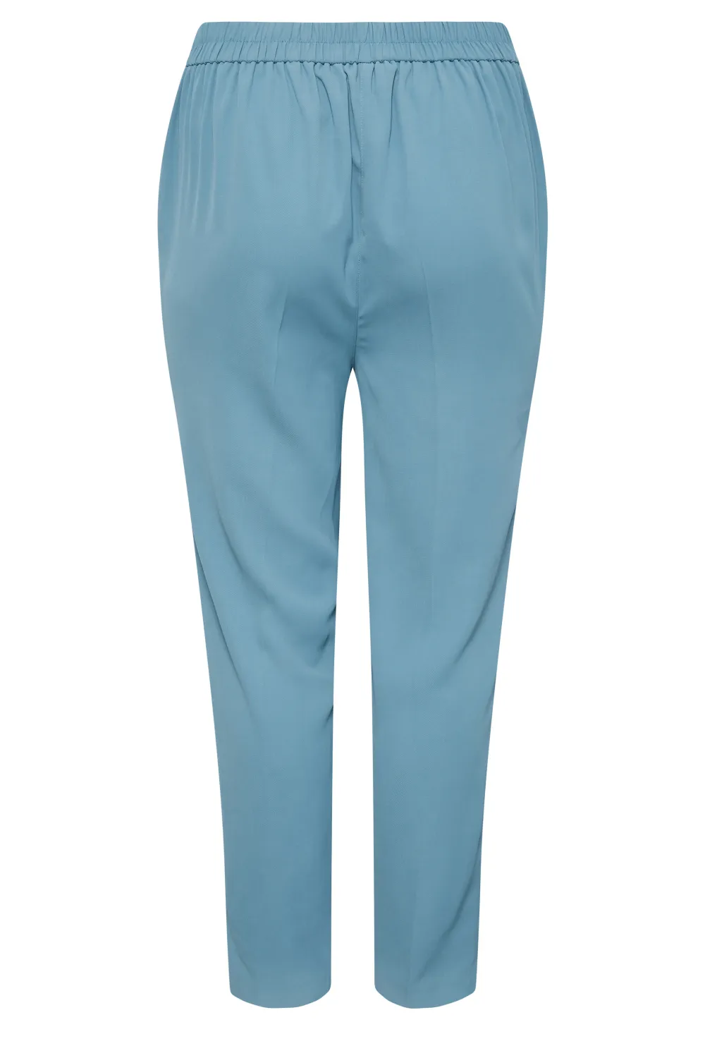 YOURS Curve Blue Double Belted Tapered Trousers