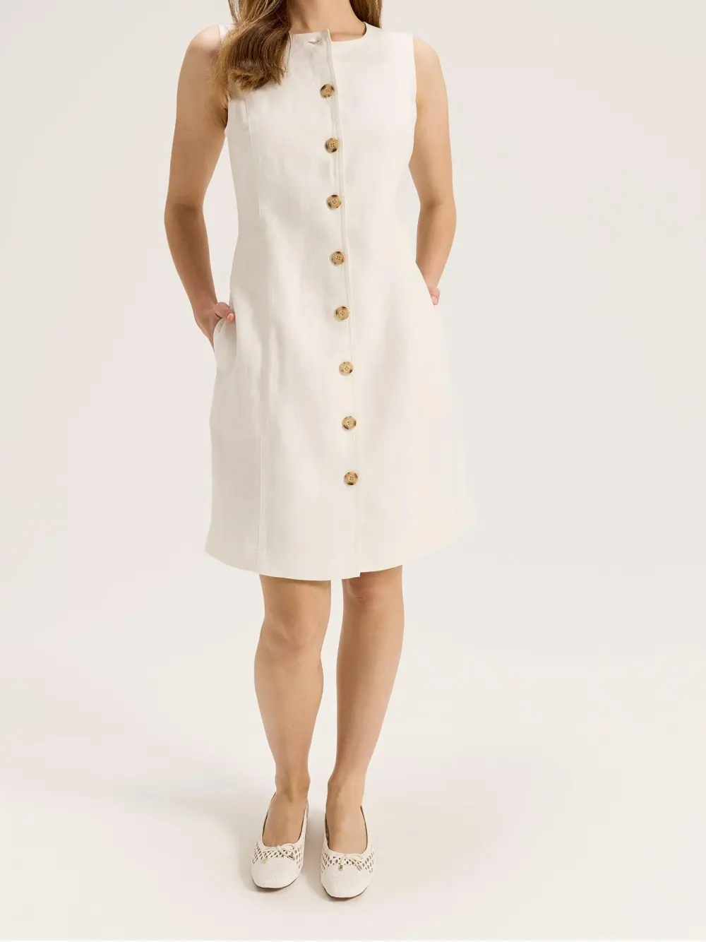 Cotton & Linen Sleeveless Mini Dress