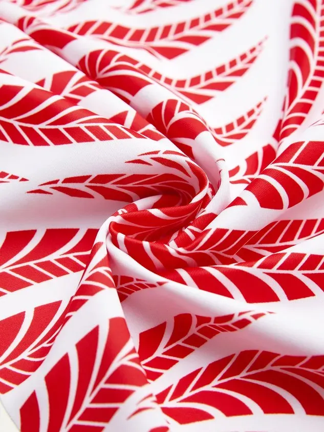 Vacation Floral Flouncing Scoop Neck Tankinis Two-Piece Set