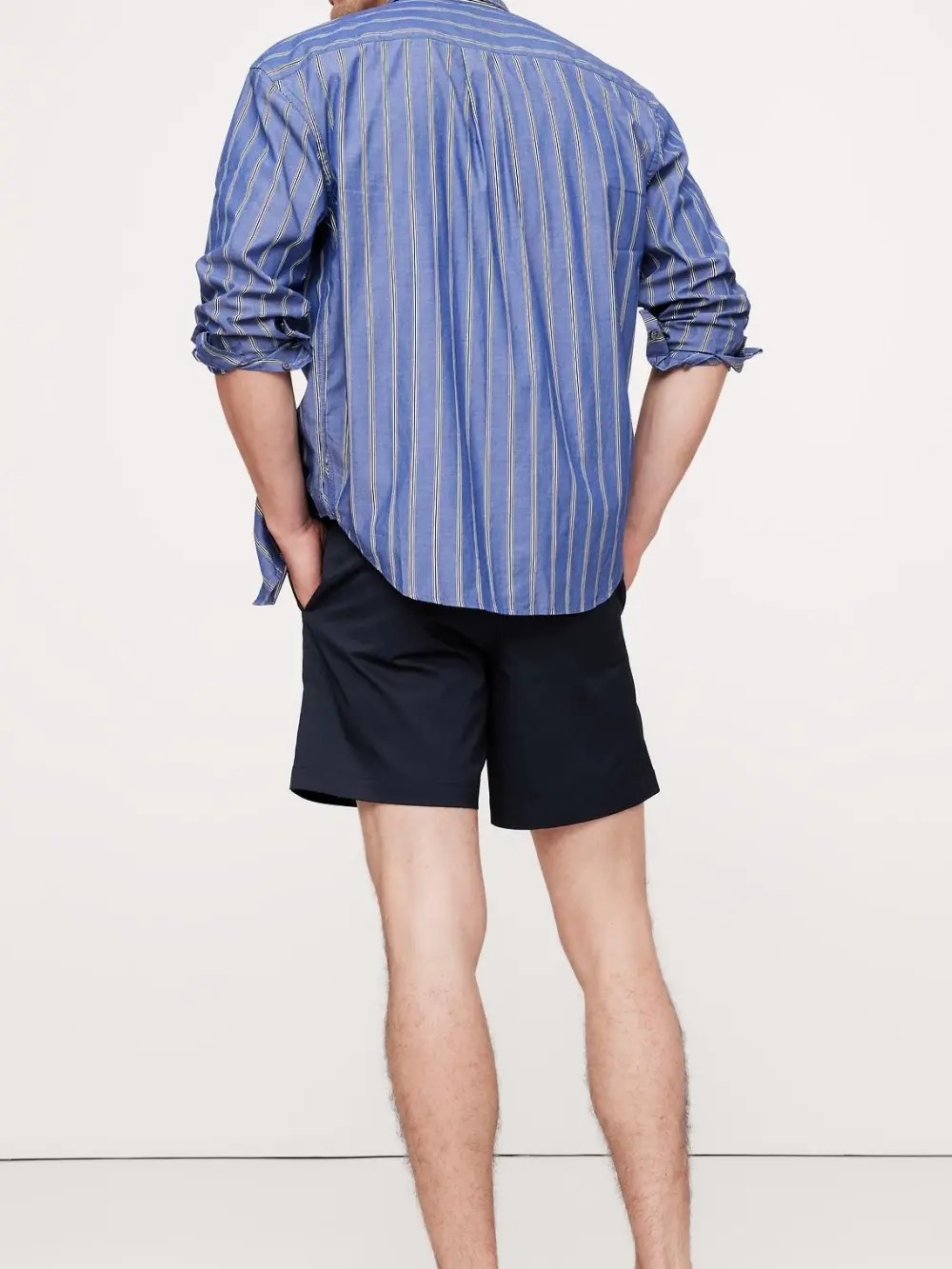 Men's Navy Blue Casual Mid-Rise Cotton Shorts