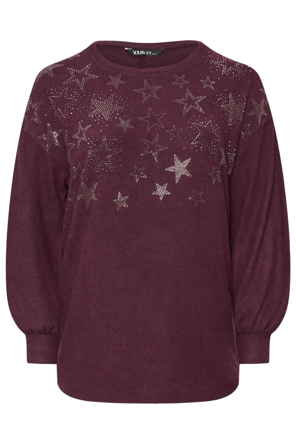 YOURS Curve Purple Star Diamante Embellished Jumper
