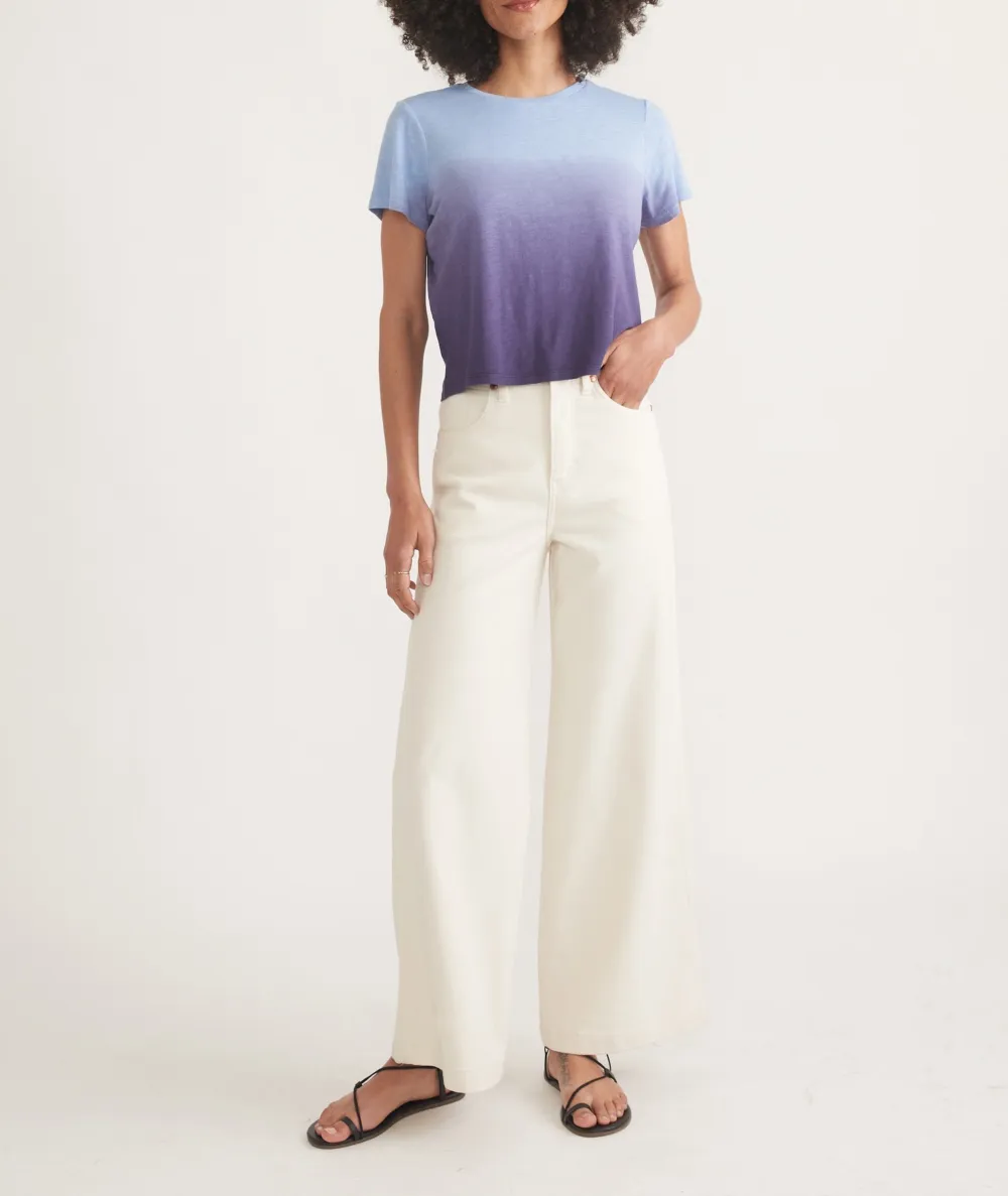Short Sleeve Ombre Effect Top