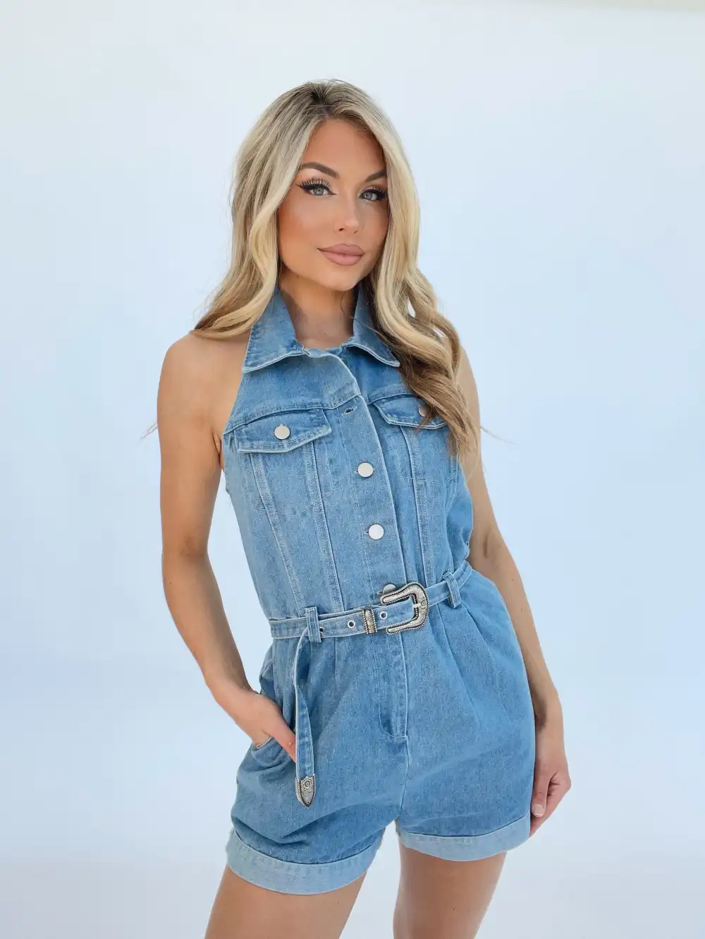 Daisy Duke Denim Romper