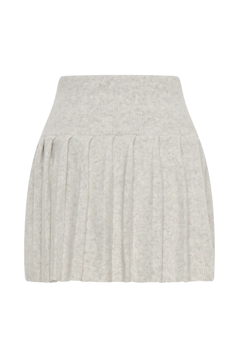 Pleated Knit Mini Skirt