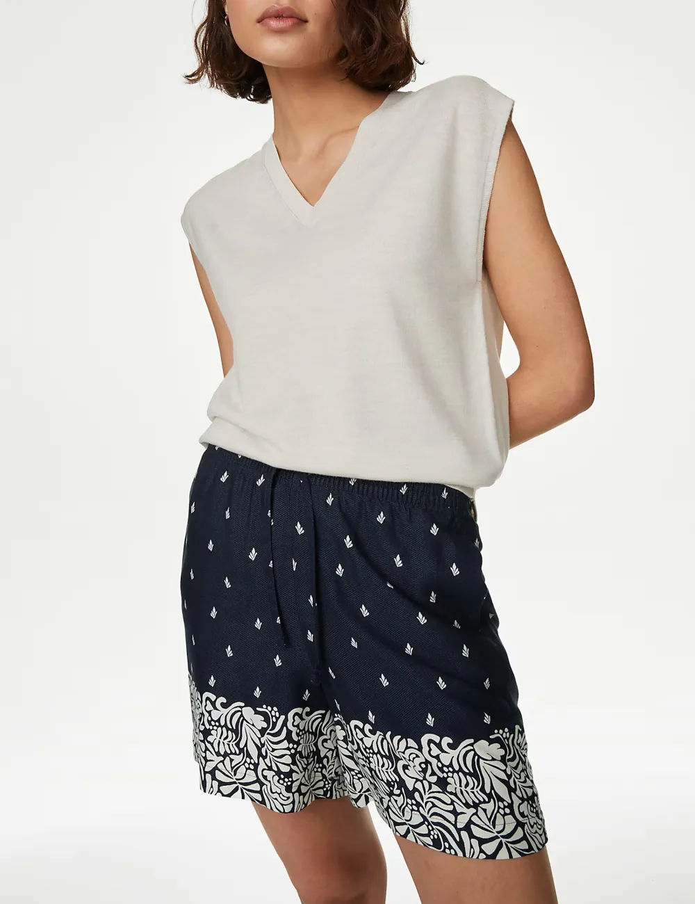 Printed Twill Shorts