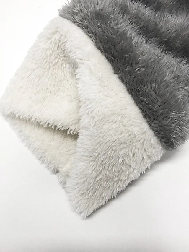 Women's Pajamas Bathrobe Robes Gown Pure Color Warm Plush Comfort Home Daily Bed Polyester Breathable Hoodie Long Sleeve Pocket Fall Winter Red Lavender