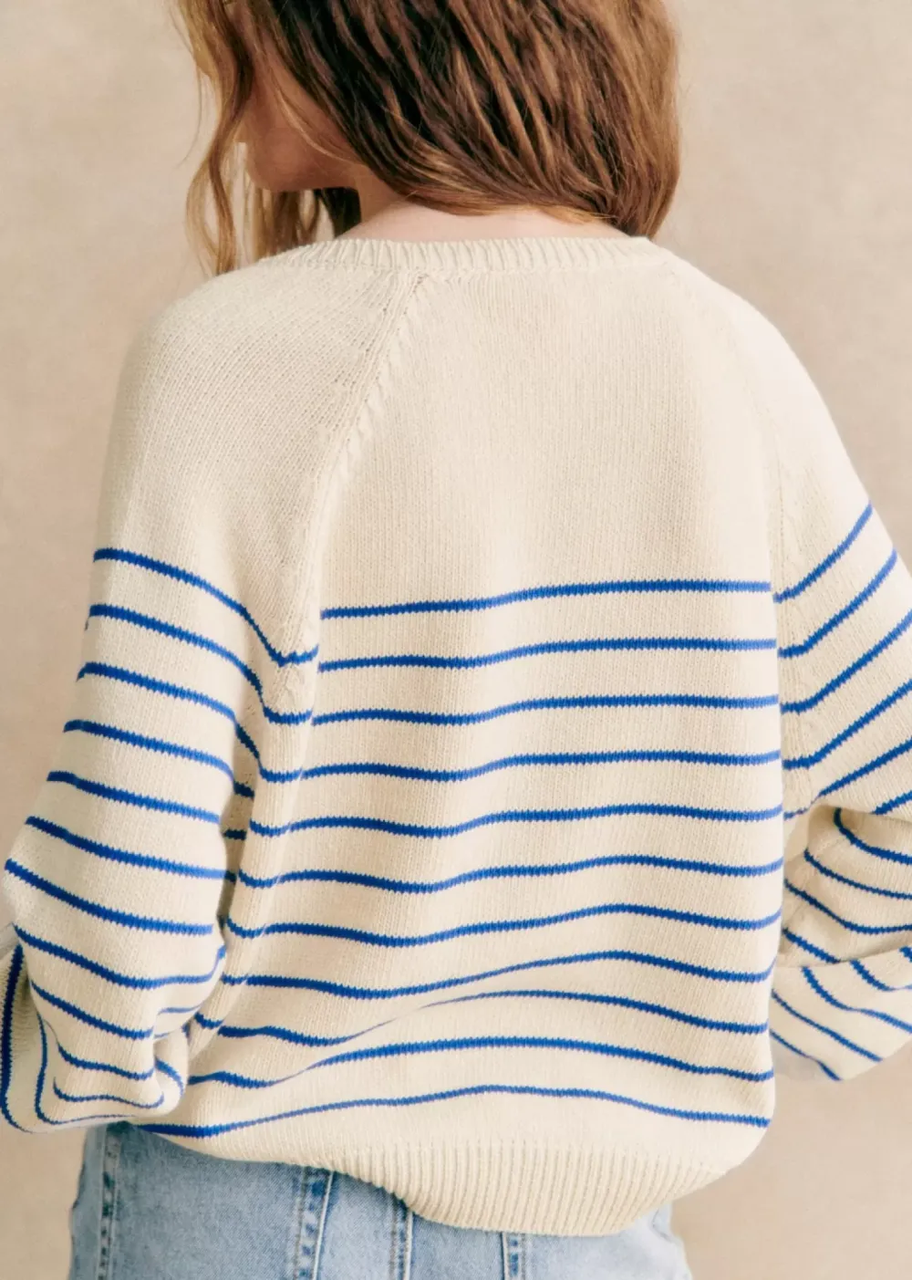 Striped V-Neck Navy Sweater