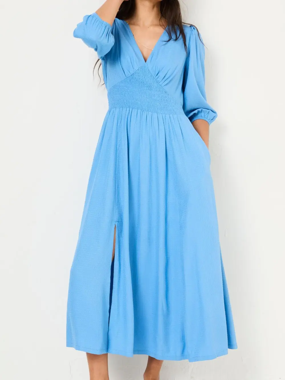 Bright Blue Rene Textured Midi Dress