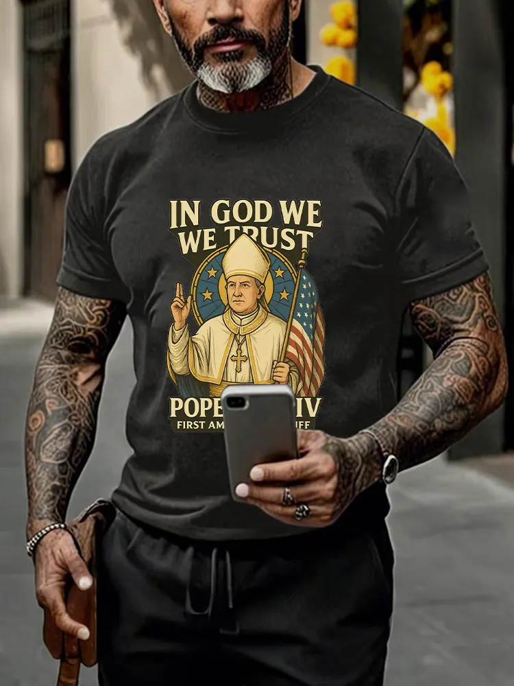 Men'S In God We Trust Pope Leo Xiv 8th May 2025 Printed T-Shirt
